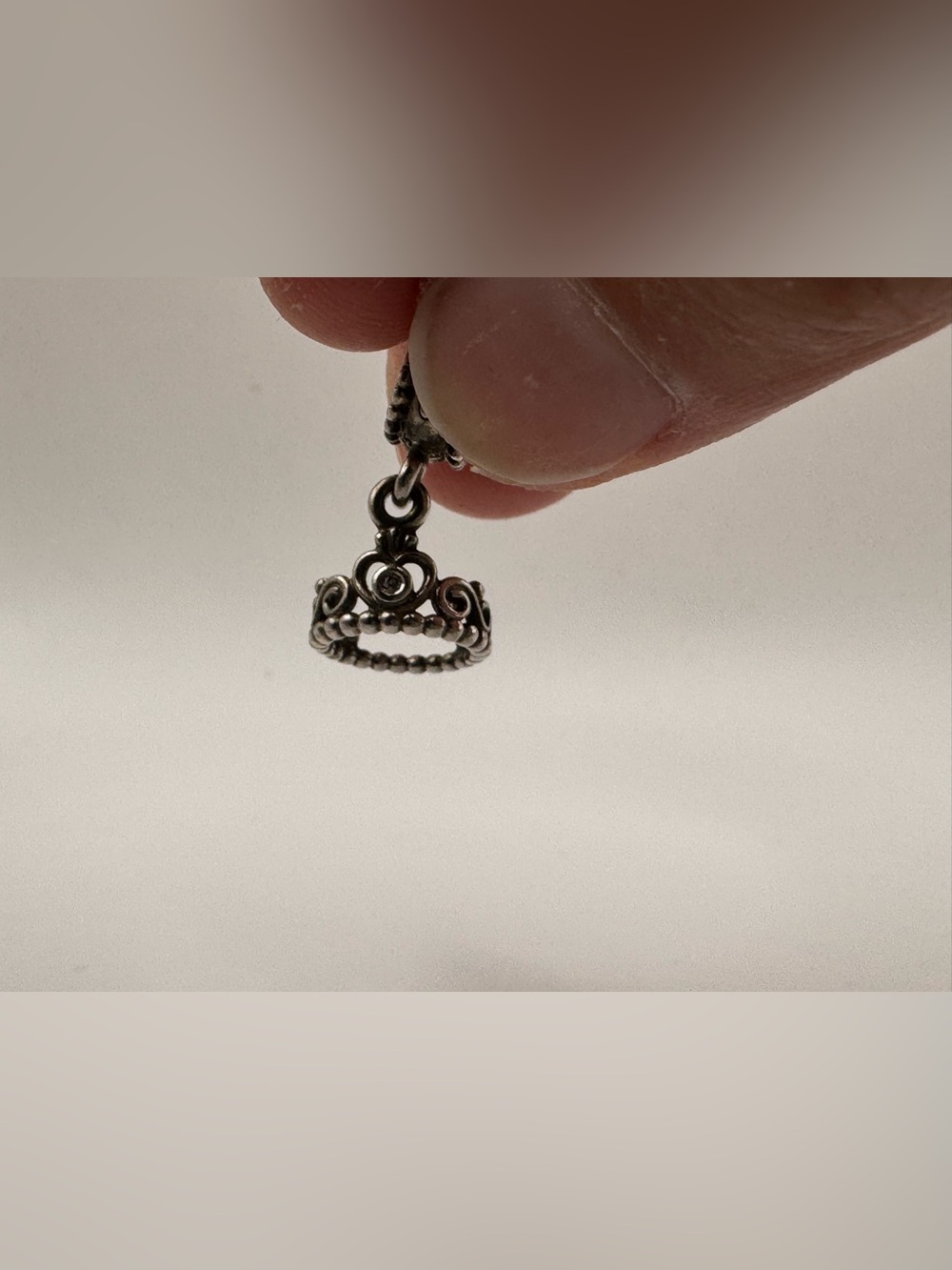 Chamilia Sterling Silver Tiara Crown Dangle Charm 925